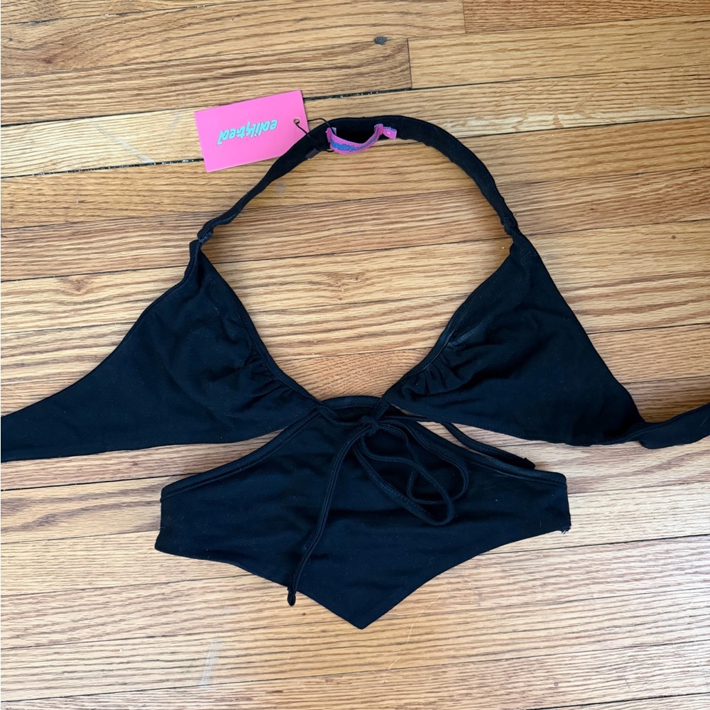 Edikted Black Halter Crop Top